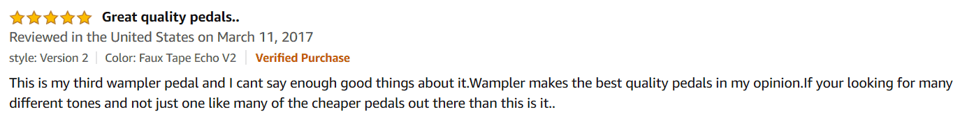 Wampler Faux Tape Echo Review 01