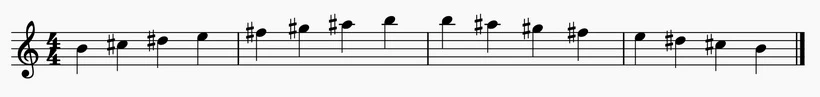 B Major Scale Ascending and Descending on the Treble Clef