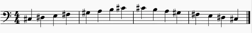 C Sharp Minor Scale on Bass Clef