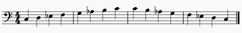 C Harmonic Minor on Bass Clef